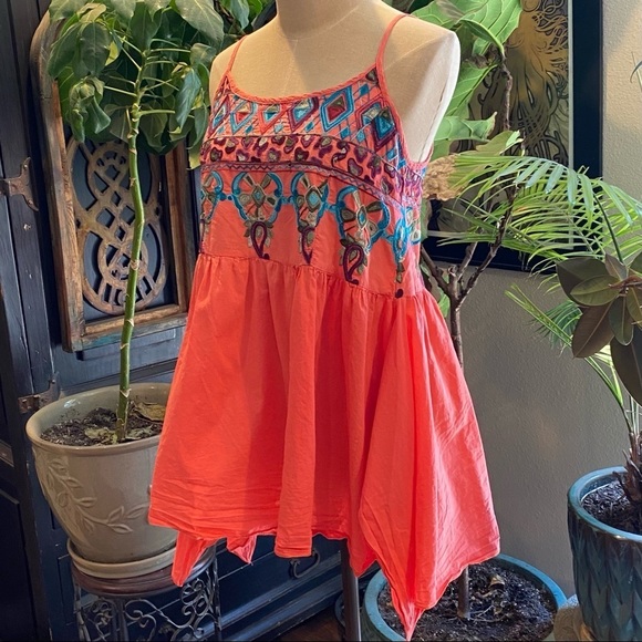 Umgee Tangerine Embroidered Bohemian Tank Top - Picture 2 of 12